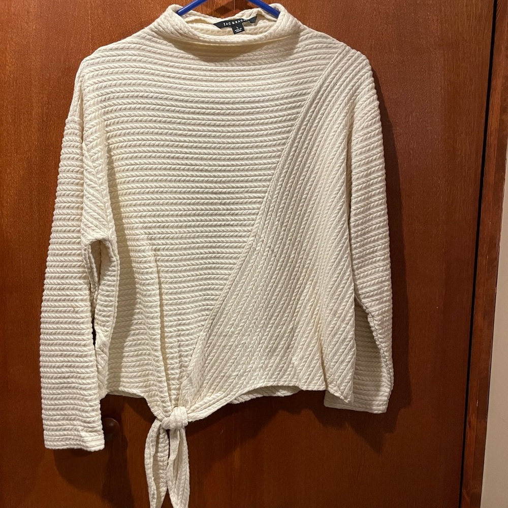 Zac and Rachel Mock Neck Sweater with Hip Knot